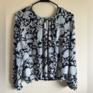 Blue Floral Blouse
